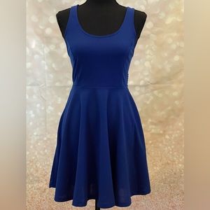 Shein XS Royal Blue Fit and Flare with Criss Cross Back‎